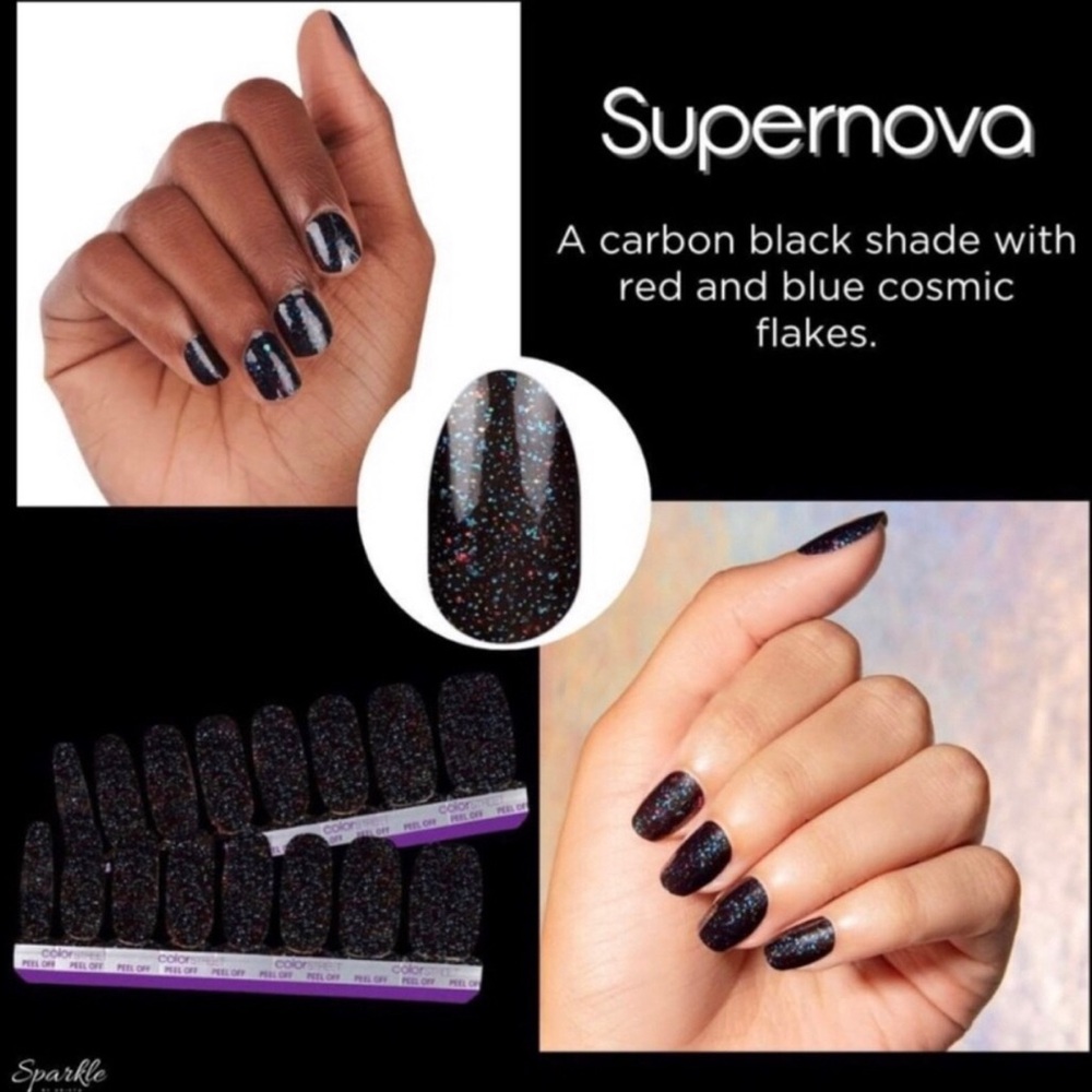 Color Street Black Glitter Nail Wraps